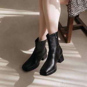 [지쎄][공식몰] 천연가죽 여성 수제화 리나 앵클 부츠 GIS-44261