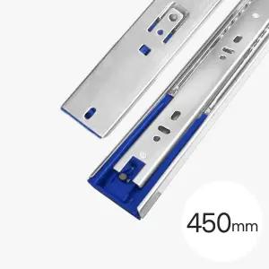 3단 45mm 광폭 볼댐퍼 450mm 댐핑형 2개 1조 서랍 고급가구 무거운 기계 슬라이드 철레일