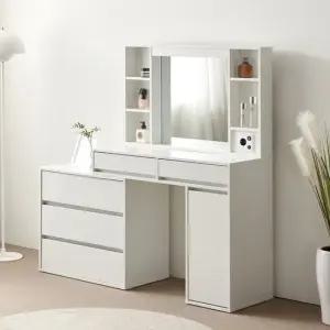 피츠 이벨린 LED 확장형 수납거울 화장대 PLJ024