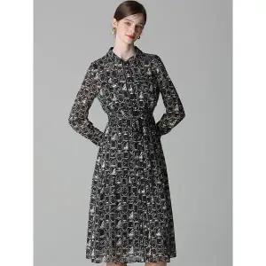 [하프클럽/]감도있는 패턴 벨트 원피스 (택가격368000원)