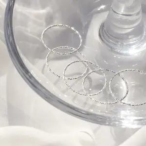 92.5 silver 순 은 여성 데일리 레이어드 패션 다이아커팅 열손가락 실반지