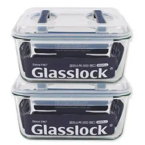 (1+1)글라스락 핸디김치통(6.0L)-2개 김장독 손잡이밀폐 내열강화유리 보관용기 쌀통