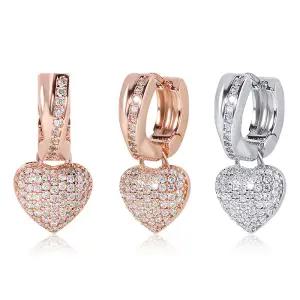 [루브르파리] 14K G.F 케이티 하트 드롭 원터치 링 귀걸이 EA2295