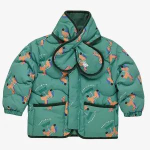 뉴발란스 키즈 패딩 아동 전판 패턴 퀼팅 자켓 그린 경량 점퍼