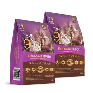 목우촌펫 펫9단 피부건강 연어와치킨 건강사료 1.8kg x 2개