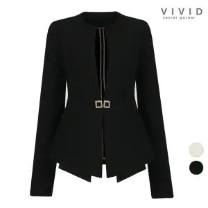 VIVID 여성 페미닌 여름 노카라 정장자켓