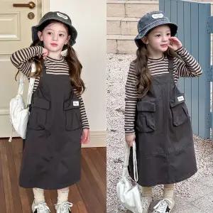 [삐삐네옷가게]여아 키즈 캐주얼 멜빵 스커트 세트