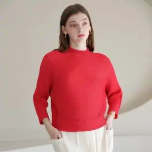 [최초가 170000원] 와플 플리츠 반목 라글란 블라우스_YJ03WNPBL11