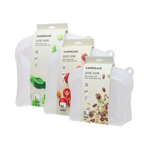 [너만아는잡화점]락앤락 실리콘 지퍼백 600ml + 1200ml + 2000ml