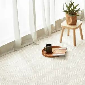 스칸디앤홈 먼지없는 쉐브론 사이잘룩 러그 거실 카페트 크림아이보리 150x200