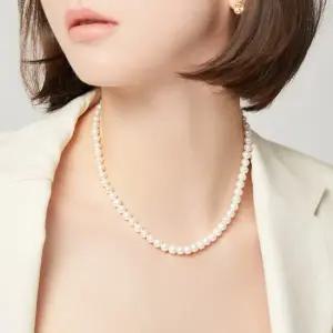 14k 베이직 담수진주 비드 목걸이6.5mm_기본장식