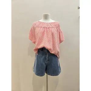 [롯데백화점]SOUP 체크 스트링 반팔 블라우스 (SB5SS81)