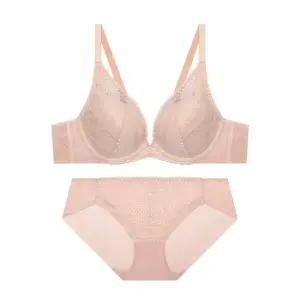 트라이엄프 마이 윙 딥브이 와이어 레이스 핑크 브라 팬티 세트