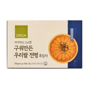 올가 구워만든 우리쌀 전병 흑임자 (6개입) 한과 전통과자 명절 144g