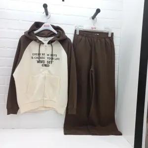 [소이]소이 래글런 후드집업점퍼 브라운 와이드 셋업 바지 (25F0751  CR 0752  BR)