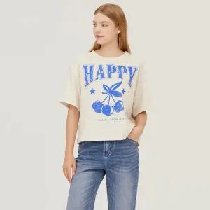 [베네통](신세계 사우스시티)해피 프린팅 오버핏 반팔 티셔츠 BATSF5541