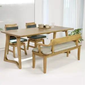 [우아미가구]벤엘 원목 4인 식탁 벤치의자 세트