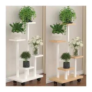 이동식 4단 화분받침대 화분진열대 베란다 바퀴달린 진열대