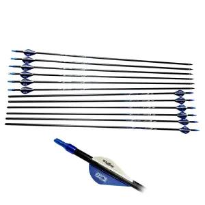 양궁 카본 익스프레스 프레데터2 4560 고무깃 카본 화살 스파인 340 / 스파인 400 12발 세트 화살세트