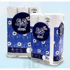 [시그니처] 향기나는 롤 화장지 톡톡 모던블루 3겹 데코 30롤