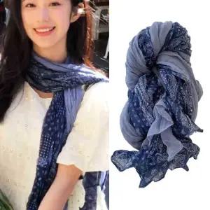 카렌스 반다나 시폰 린넨 면 마스카프 머플러