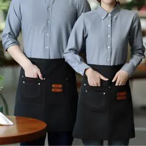 베넬라 카페 허리 앞치마 주방 방수 하프 미니 쉐프 가정용 작업용 에이프런 작업용 휴대용