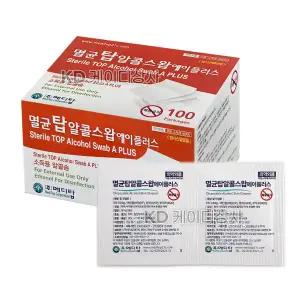 멸균 탑 알콜스왑 100매입x4개 1박스 기기소독 상처소독 알콜솜 낱매 소독솜
