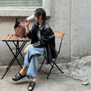 [메이블루]셀린트 레더 자켓