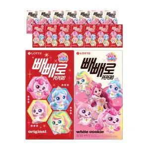 롯데웰푸드 티니핑 빼빼로 화이트쿠키 8갑, 296g + 초코 8갑, 432g 각1개 (총 16개)