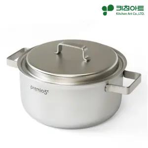 키친아트 무연마제 스텐냄비 통5중 양수 24cm 무연마 인덕션용냄비 클린