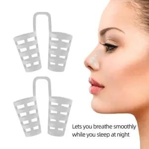 2 개 안티 코골이 수면 코 클립 실리콘 자기 스토퍼 보조 비강 확장기 장치 혼잡 스트립 호흡 없음