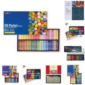 문교 오일 파스텔 48색 세트/소프트/흰색/갤러리/형광/하드/전문가/전문가용/고급/스틱/케이스/그리기용