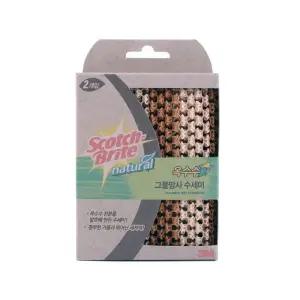 (2개입) 3M 내츄럴 옥수수 그물망사 수세미/설겆이/주방/잡화/노스크래치/그물/망사/그물망/노스크레치