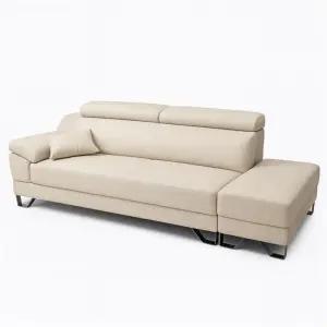 [웰빙창고] 보루네오 로우Po 헤드틸팅 헤드레스트 3인용 소파 +스툴