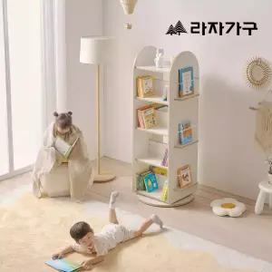 라자가구 베니 E0 키즈 전면 5단 회전 책장 유아 책꽂이 교구장