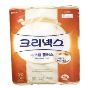 크리넥스 수프림 플러스 화장지 3겹 40m x 30롤