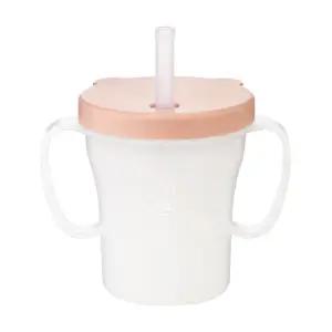 에디슨 베이비 흘림방지 빨대컵 유아빨대컵 물통 물컵 -핑크