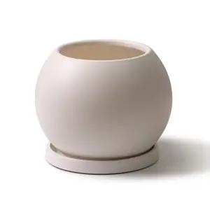 분갈이 거실화분 중형 식물 인테리어 플분 달항아리 국내산 받침 포함 세트