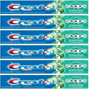 크레스트 치약 5.4온스 플러스 스코프 화이트닝 민트 프레시(6팩)