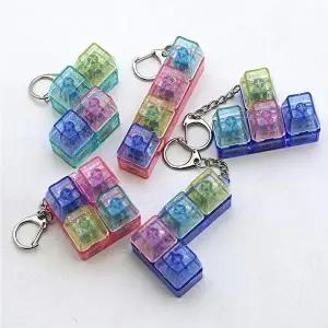 [셀러허브 패션]led 키보드 클리커 딸깍이 키캡키링4구 블럭모형 (45523302)