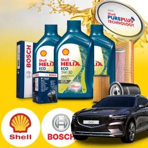 제네시스GV70 2.2 디젤 쉘 힐릭스 ECO ECT 5W-30 엔진오일필터세트 6리터