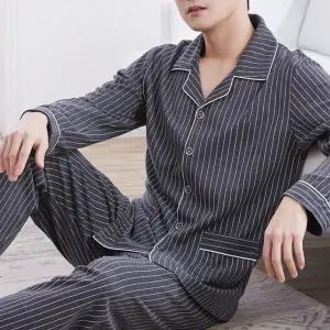 긴팔 투피스 파자마 세트 남성잠옷 홈웨어 빅사이즈 실내복