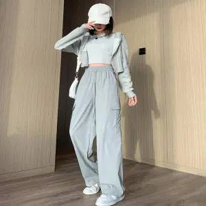 여성 XQ26NN57 하이웨스트 와이드핏 카고팬츠 허리밴딩 쿨링