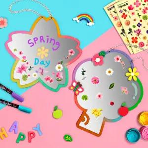 봄꽃 가득한 단하나 벽장식 거울 작품만들기 유아만들기 취미공예 미술교재 취미키트