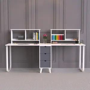 [우아미가구]마빈 서랍 책상 2인용 세트 1000