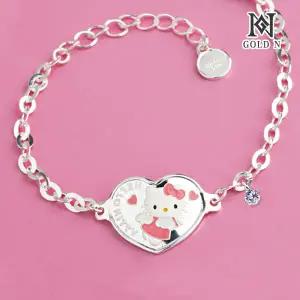 헬로키티 하트천사 미아방지 팔찌_실버