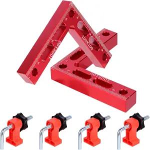 코스미 90도 클램프 목공용 알루미늄 합금 코너 직각 서랍 (빨간색)