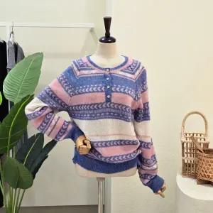 [대구백화점] [4CUS]에스닉 버튼 라운드 니트(FS6B9KT5313)