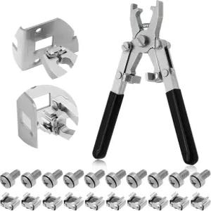 회전 가능한 듀얼 헤드 케이지 너트 도구 키트 10세트 M6 실버 랙 마운트 나사 - M4 M5 M8 M10용 설치 및