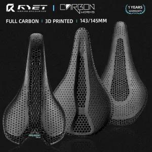 RYET3D안장 RYET 탄소 3D 인쇄 자전거 안장 143mm 145mm 트라이 애슬론 도로 MTB 산 자갈 사이클링 좌석